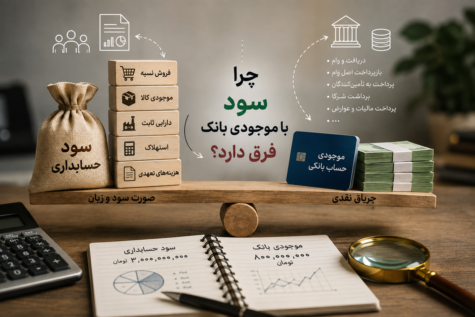 فرق سود با موجودی بانک